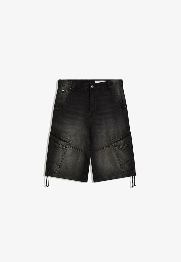 Bershka PARACHUTE - Cargo trousers - black