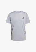 adidas Performance TECH ESSENTIALS WORKOUT 3 STRIPES - Sports T-shirt - halo silver