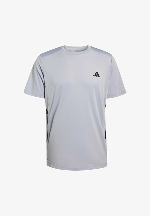 adidas Performance TECH ESSENTIALS WORKOUT 3 STRIPES - Sports T-shirt - halo silver