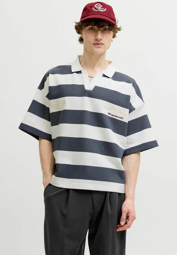 Jack & Jones Sweats Striped Sweats - Polo shirt - odyssey gray