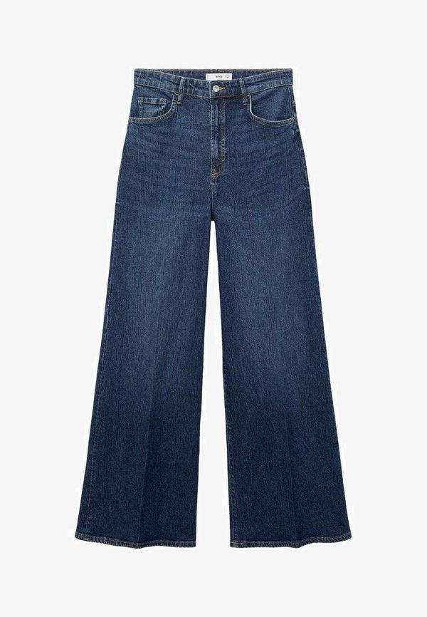 Mango Flared Jeans - dark blue denim
