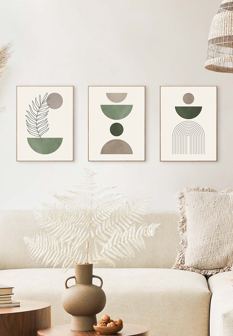 Orange Wallz GREEN SHAPES 3 PACK