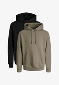 Jack & Jones 2ER PACK  - Hoodie - pack:b w black