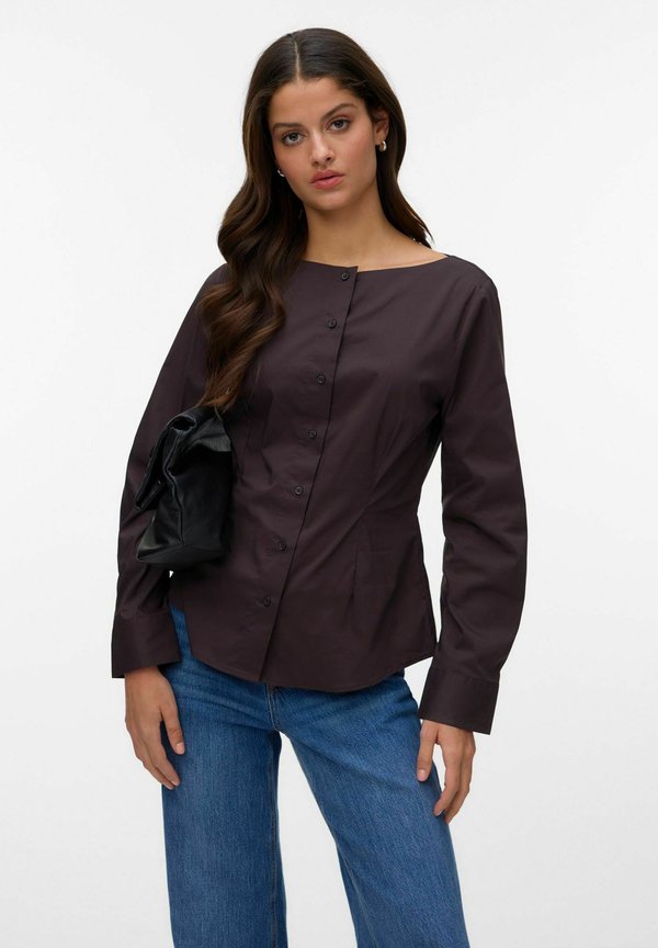 Vero Moda Poplin AWALVA - Blouse - chocolate torte