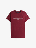 Tommy Hilfiger LOGO TEE - Print T-shirt - deep rouge heather
