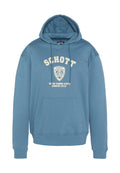 Kapuzensweatshirt aus hellblauem Baumwollstoff mit weißem Textlogo. Verfügt über eine Fronttasche sowie gerippte Bündchen und Saum. Lässiges Design und lockere Passform.
