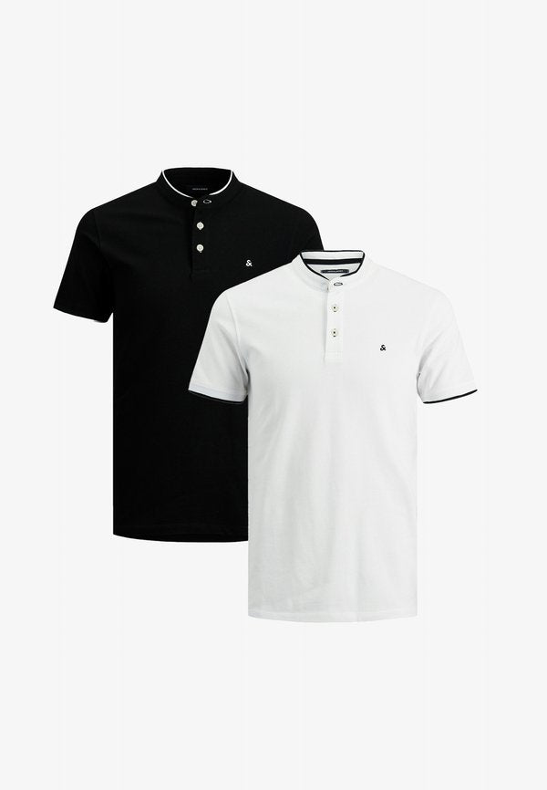 Jack & Jones 2ER PACK PAULOS MAO - Basic T-shirt - weiß   schwarz