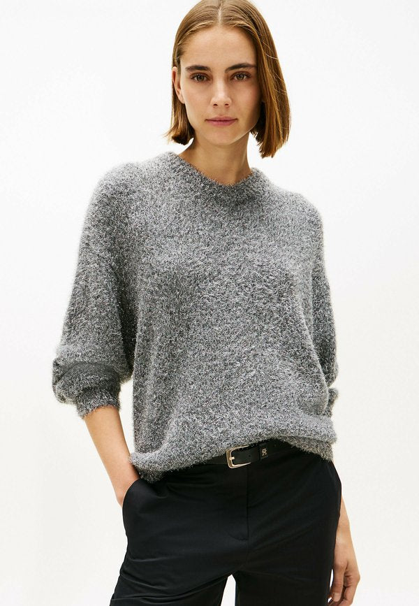 Tommy Hilfiger FESTIVE RELAXED V-NECK - Jumper - light grey htr