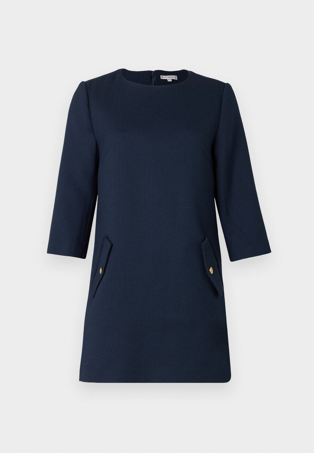TEXTURED WOOL BLEND MINI SHIFT DRESS Media 1