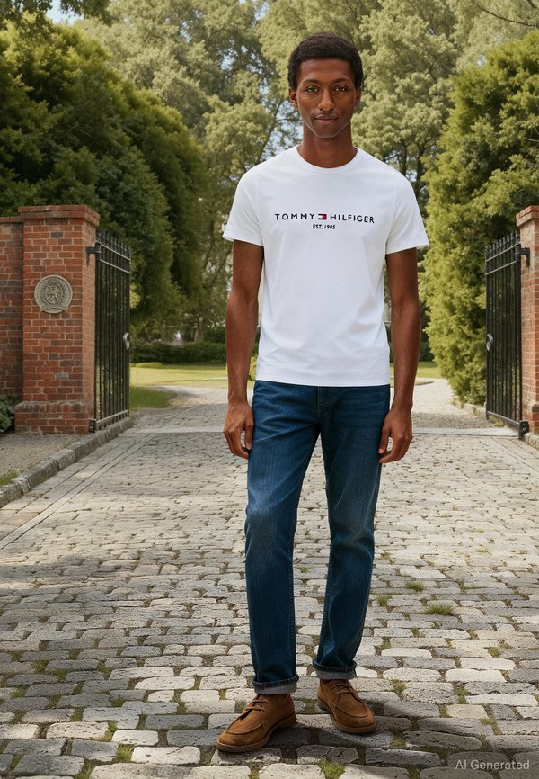 Tommy Hilfiger CORE LOGO TEE - Print T-shirt - white