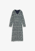 TOM TAILOR KLEIDER & CRINKLE MIDI-KLEID MIT MUSTER - Day dress - blue ginkgo minimal