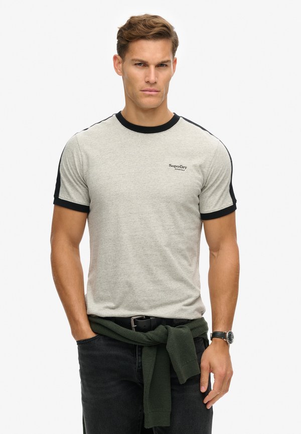 Superdry & Co ESSENTIAL LOGO RETRO - Print T-shirt - grey fleck marl black