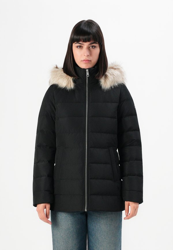 Tommy Hilfiger SLIM JACKET WITH FUR - Winter jacket - black