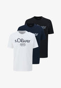 s.Oliver Print T-shirt - weiß   blau   schwarz