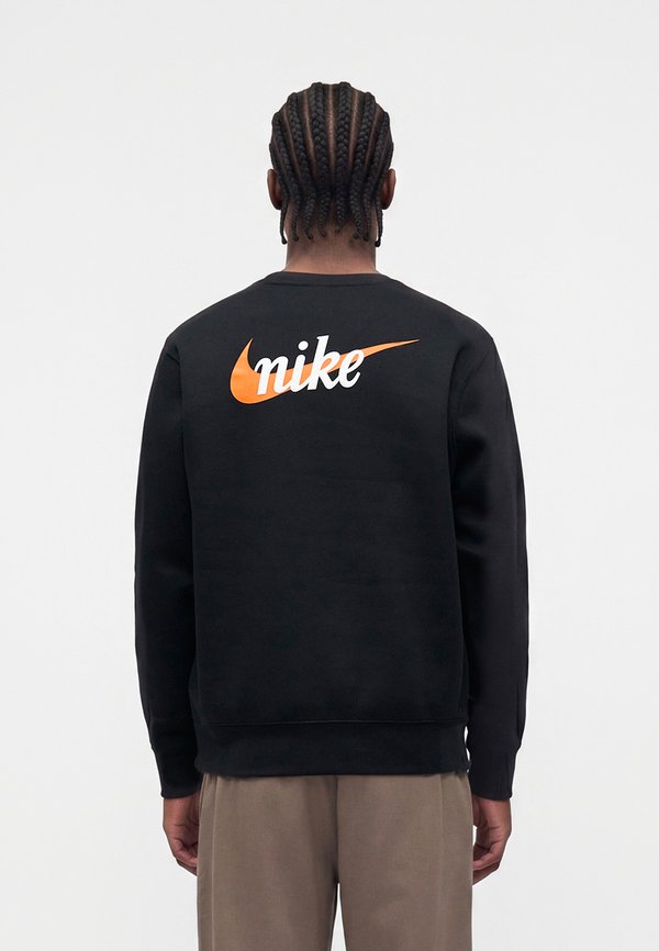 Nike Sportswear CLUB CREW - Sweatshirt - black/safety orange/white