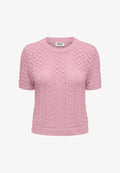 ONLY ONLSAGA LIFE SS O-NECK KNT NOOS - Print T-shirt - rosa