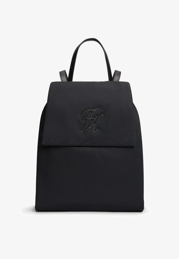 Tommy Hilfiger LOGO FLAP BACKPACK - Backpack - black