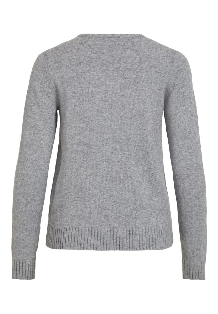 VILA VIRIL V-NECK L/S KNIT TOP - NOOS