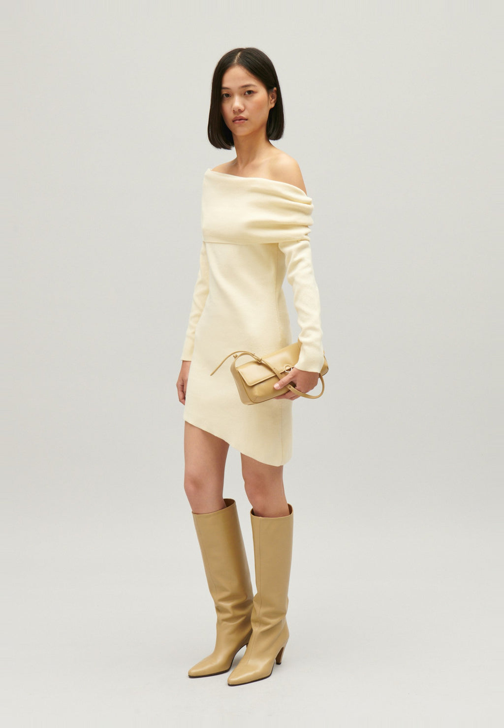 Claudie Pierlot ROBE ASYMÉTRIQUE MAILLE