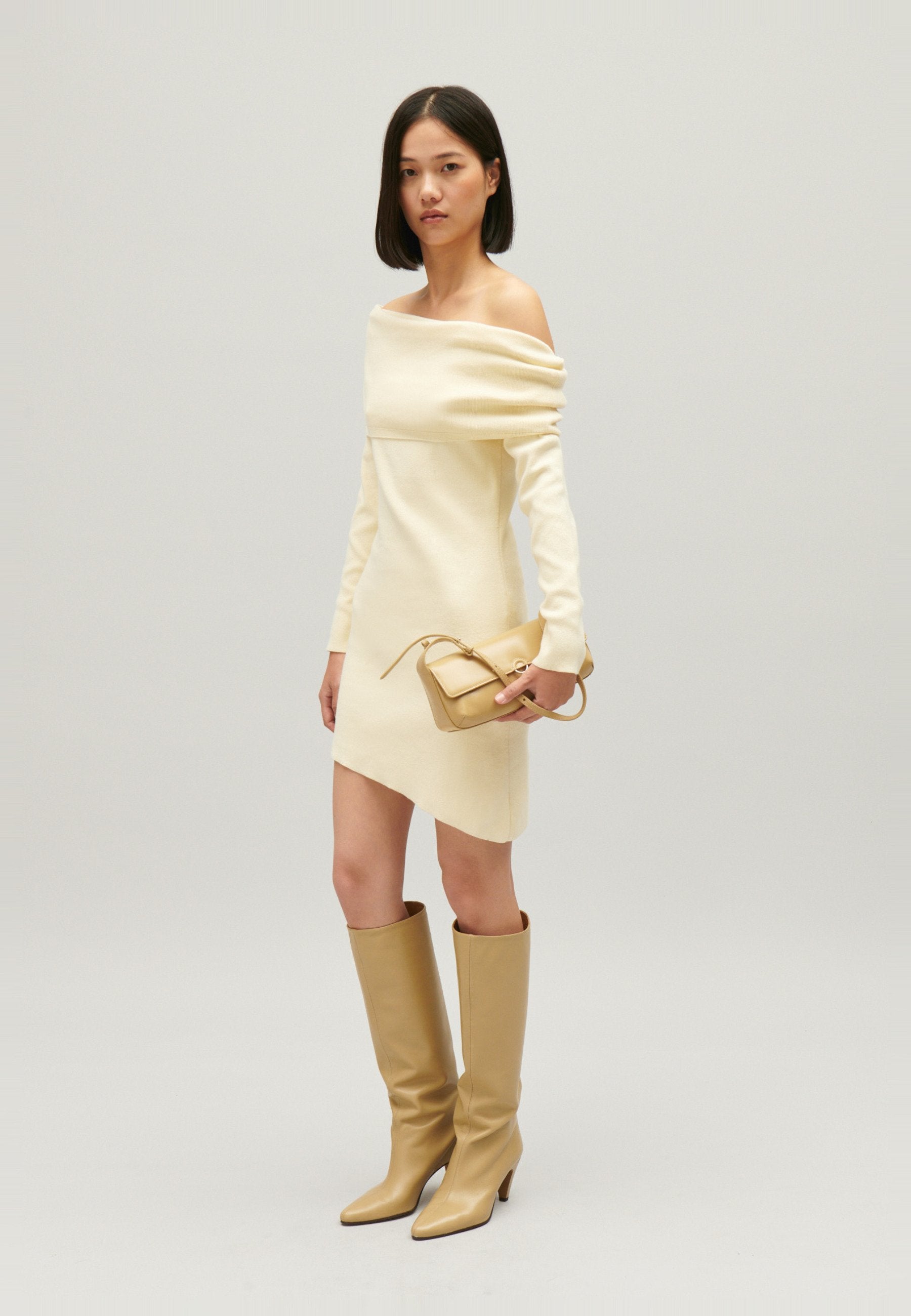 Claudie Pierlot ROBE ASYMÉTRIQUE MAILLE