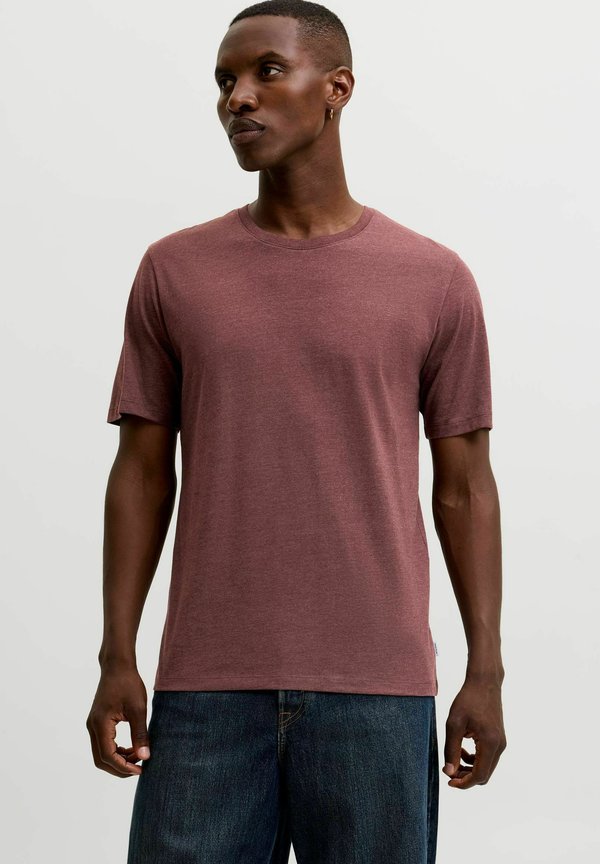 Jack & Jones JJEORGANIC MELANGE TEE SS O-NECK NOOS - Basic T-shirt - bitter chocolate