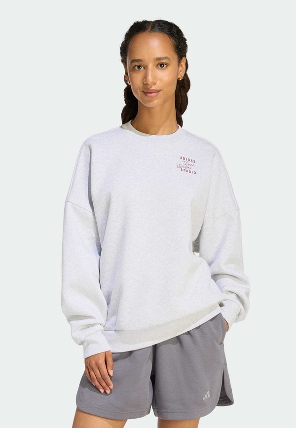 adidas Sportswear 3 STRIPES STUDIO FL - Sweatshirt - light grey heather