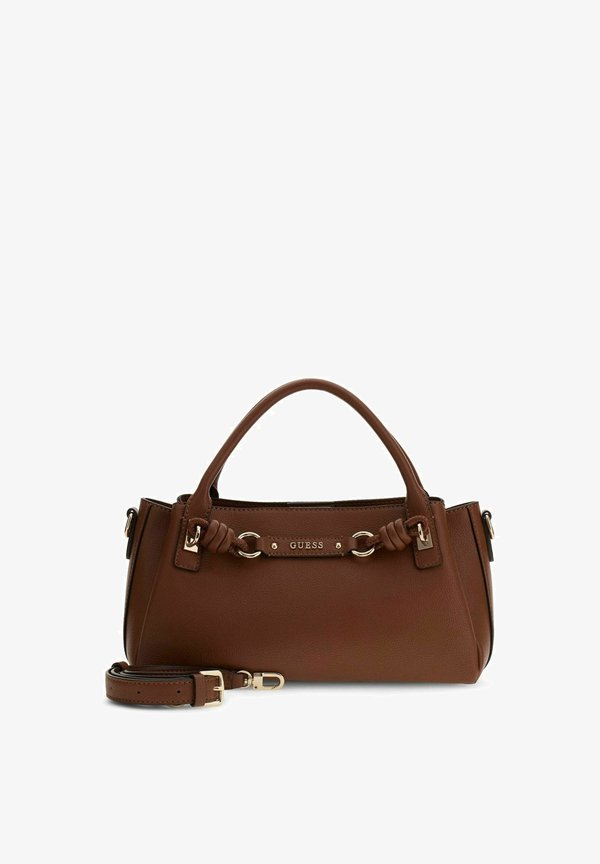 Guess CAMELIA 3 COMP SATCHEL - Handbag - cognac