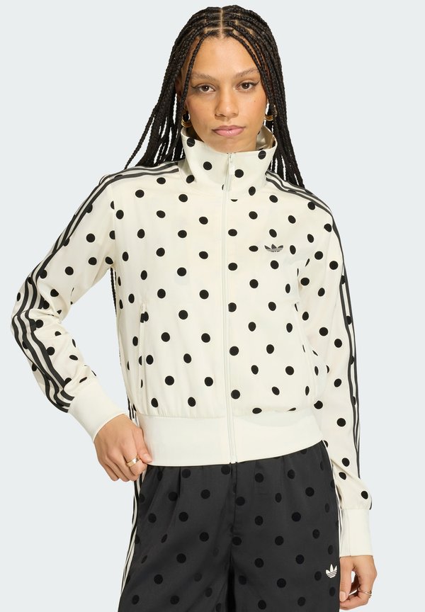 adidas Originals SATIN POLKA DOTS TT - Zip-up sweatshirt - off white