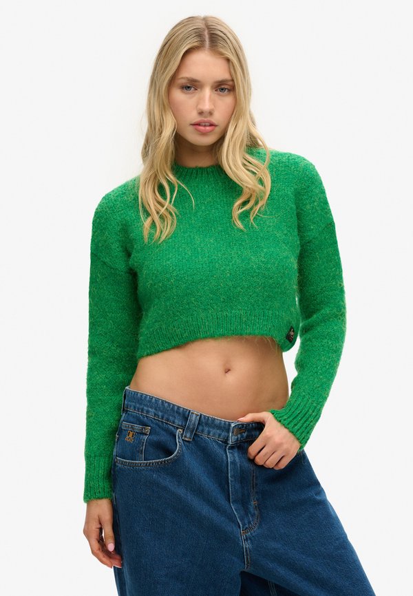 Superdry & Co VINTAGE TEXTURED CROP - Jumper - bright green