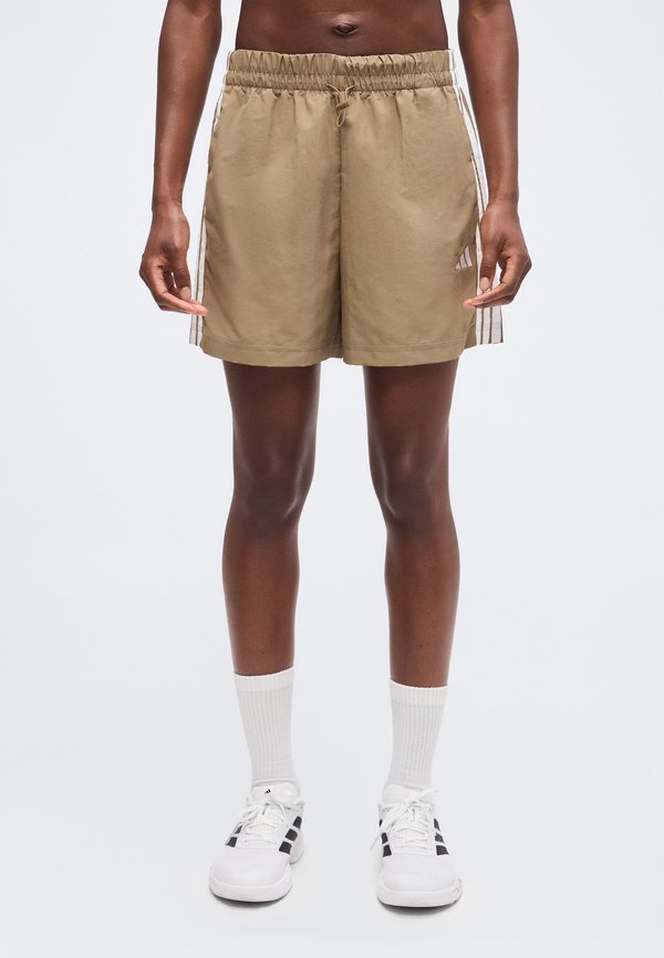 adidas Sportswear ESSENTIALS 3 STRIPES LIFESTYLE SHORTS - Sports shorts - khaki six/white