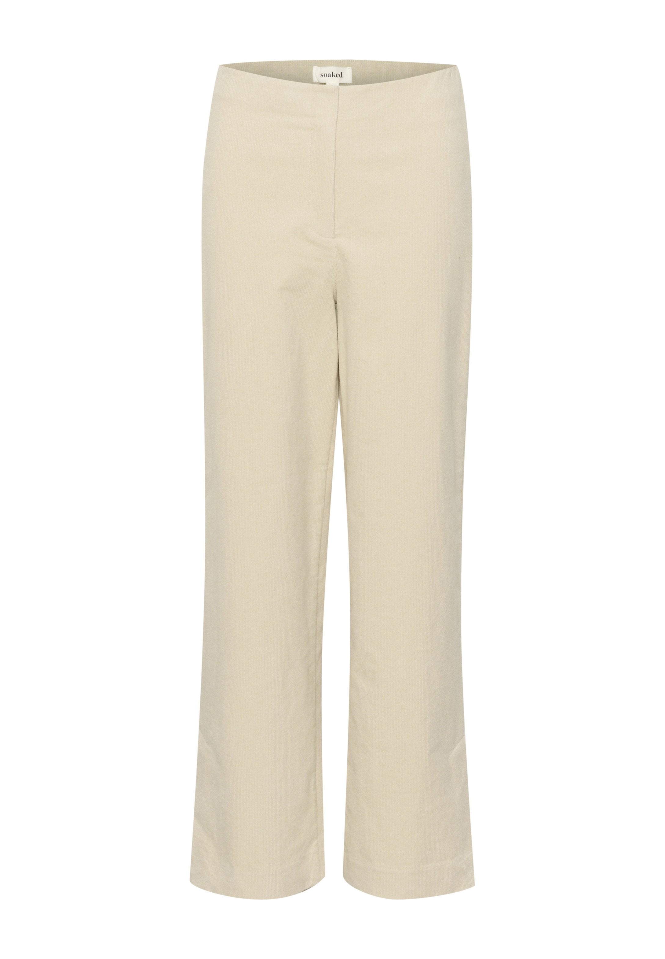 Helle beige, kurze Hose aus einem weichen, strukturierten Stoff, mit einem glatten Bund und weitem Bein für zusätzlichen Komfort.
