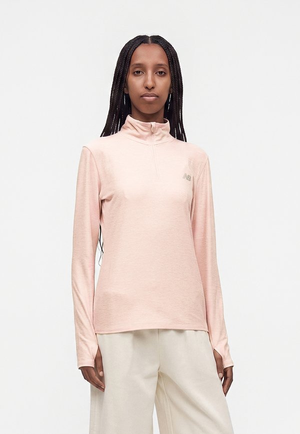 New Balance ESSENTIALS ZIP - Long sleeved top - pink chalk