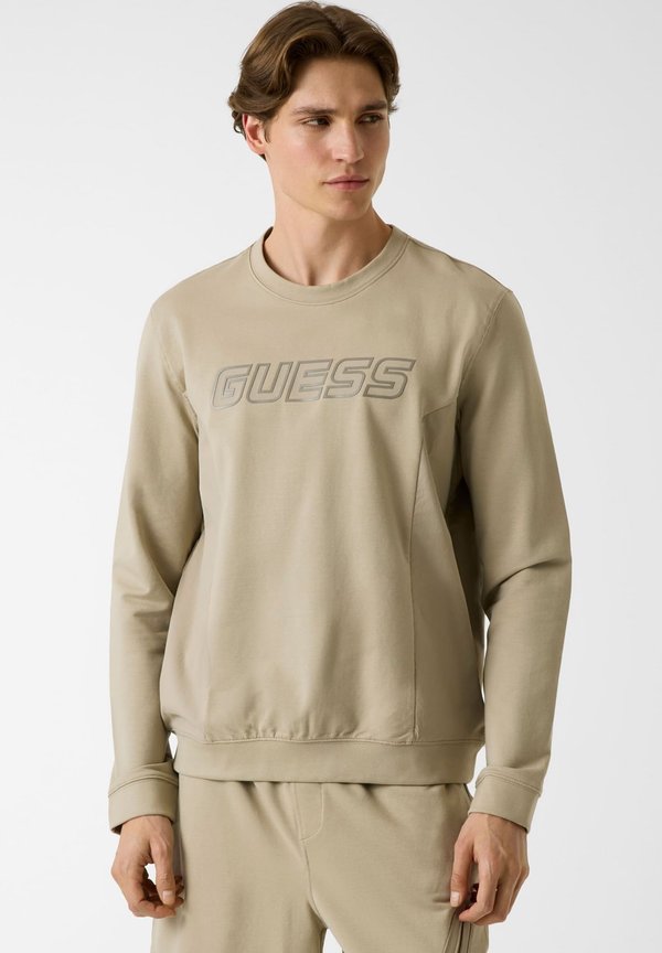 Guess BEDRUCKTER LOGO-PULLOVER - Sweatshirt - beige