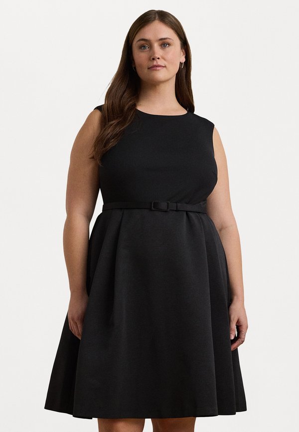 Lauren Ralph Lauren Woman BELTED FAILLE & JERSEY COCKTAIL DRESS