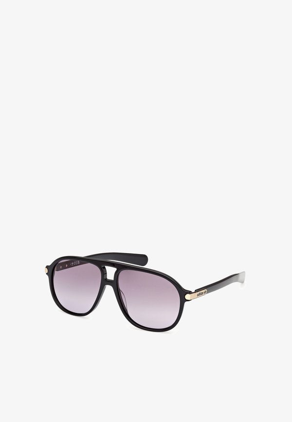 adidas Originals Sunglasses - glossy black-smoke gray
