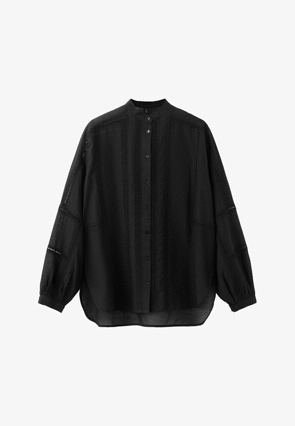 Mango Button-down blouse - black