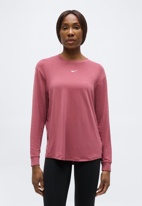 Nike Performance ONE RELAXED TOP - Long sleeved top - pink smoke/white