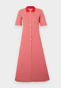 Tommy Hilfiger GOLD-TONE BUTTON MIDI POLO DRESS