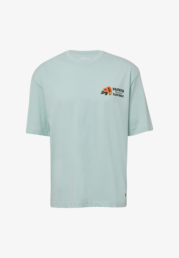 s.Oliver MIT FRONT - Print T-shirt - ozeangrün