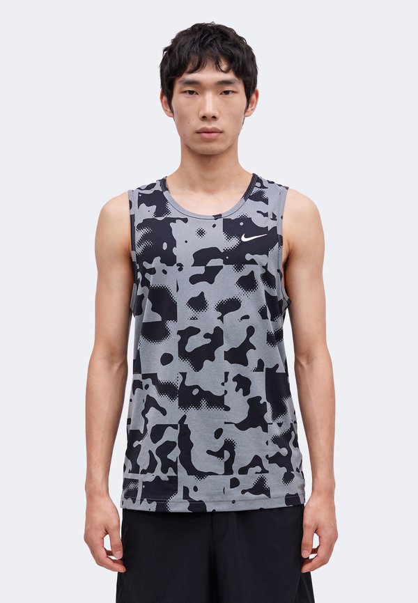 Nike Performance HYVERSE TANK - Top - smoke grey/black/hite