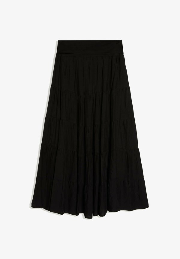 Bershka FOLD-OVER WAIST - MIDI SKIRT 01701335 - A-line skirt - black