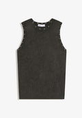 Bershka TANK EYELETS - TOP - Top - black