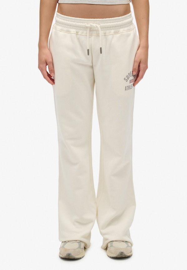 Superdry & Co ATHLETIC PRINT FLARE - Trousers - desert bone off white
