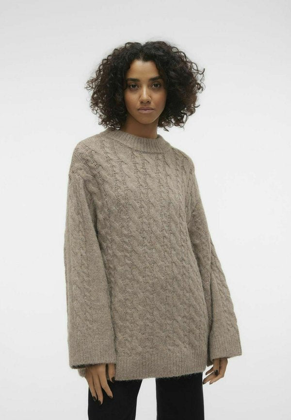 Vero Moda Knitted Knitted - Jumper - taupe gray