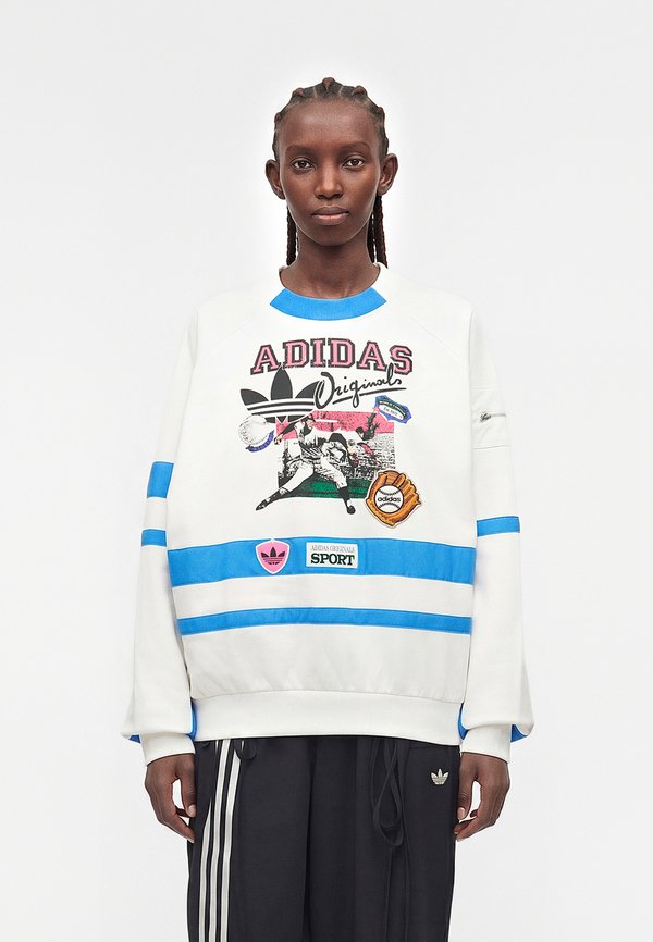 adidas Originals BASEBALL - Sweatshirt - white/bright blue