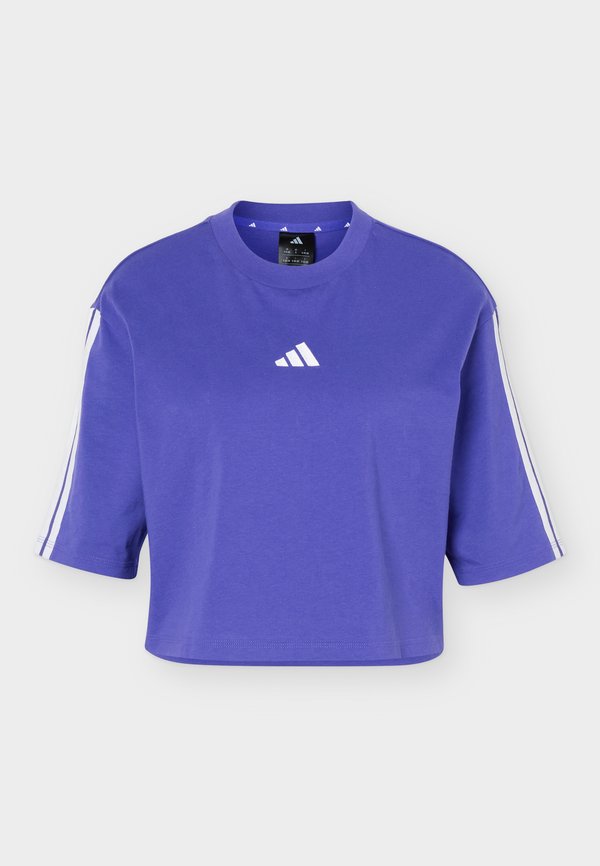 adidas Sportswear ESSENTIALS 3 STRIPES LOOSE - Print T-shirt - pure purple/white