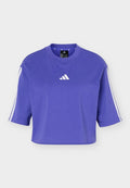adidas Sportswear ESSENTIALS 3 STRIPES LOOSE - Print T-shirt - pure purple/white