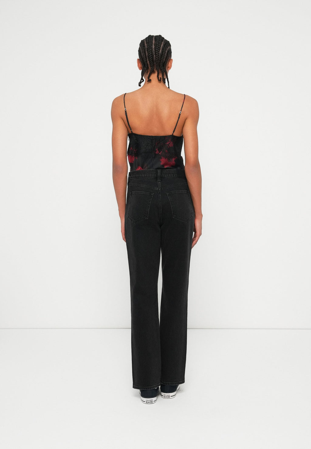 Abercrombie & Fitch WASHED BLACK STUDDED STRAIGHT
