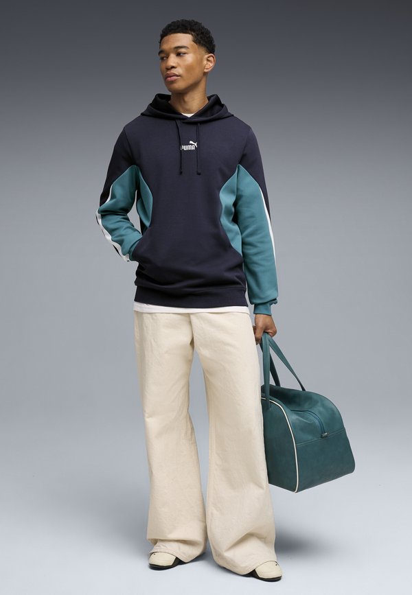 Puma ESSENTIALS COLOURBLOCK HOODIE UNISEX - Hoodie - new navy
