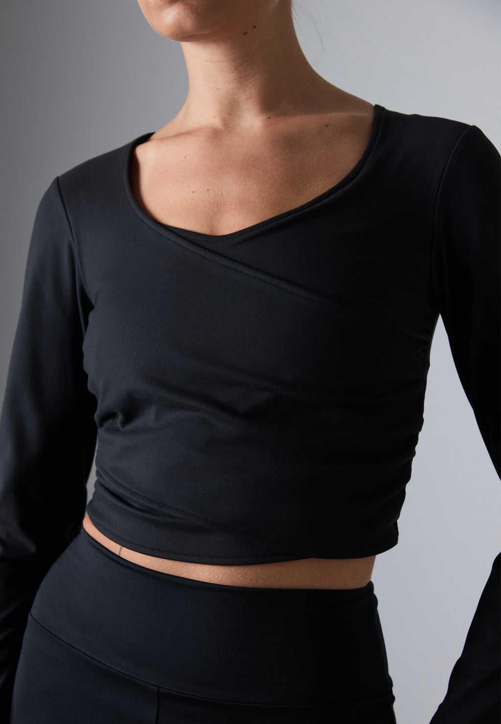 Even&Odd active LONG SLEEVE WRAP FRONT TOP